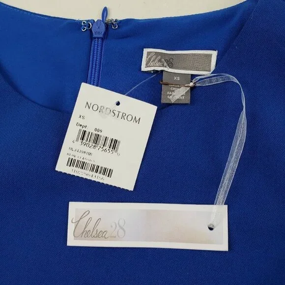 Chelsea 28 Cutout Sleeveless Dress Blue Womens XS Fit Flare Party Lined Mini - Picture 9 of 12